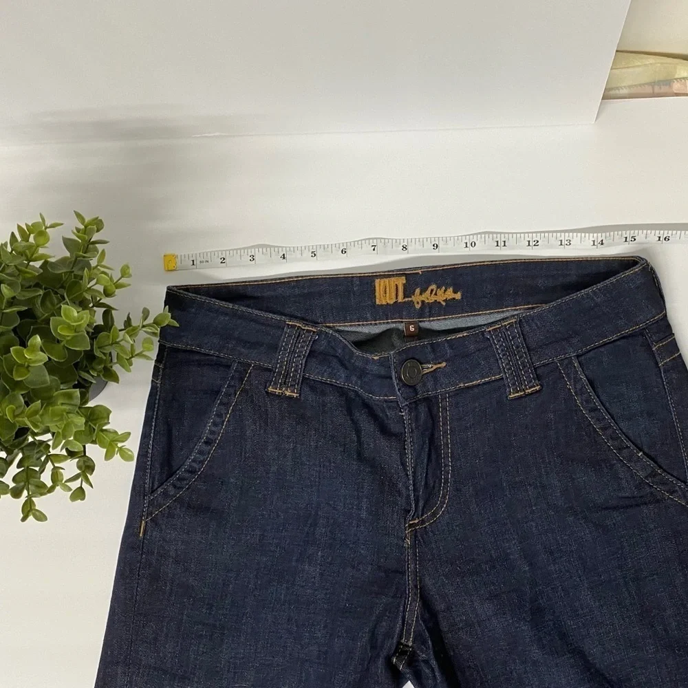 Kut From The Kloth Dark Wask Denim Bermuda Long Shorts Women's size Medium 6